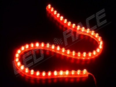 Bande LED silicone rouge 12V 96LED/m étanche 1m