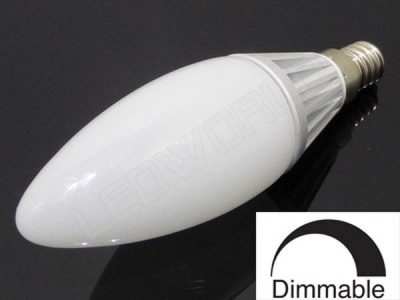 Ampoule LED E14 - Flamme - 5W - Dimmable - Blanc chaud -220v