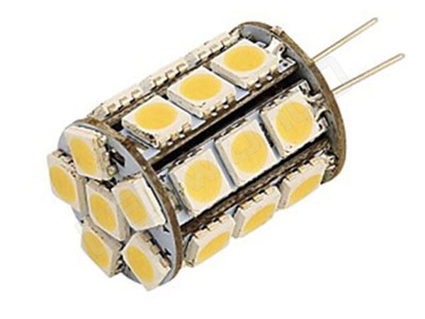 Ampoule led G4 - 27 leds - Blanc chaud - 12v