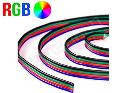 Câbles 4 fils (rouge, vert, bleu et blanc) pour ruban LED RGB