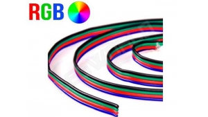 Câble électrique plat RGB 4 couleurs AWG22