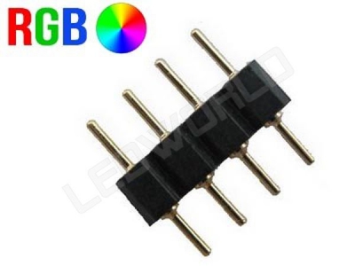 Double raccord 4 pins noir pour ruban led RGB