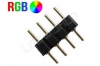 Double raccord 4 pins noir pour ruban led RGB