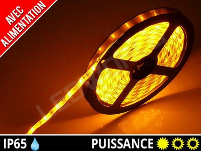 Pack ruban LED 3528 + alimentation - Jaune