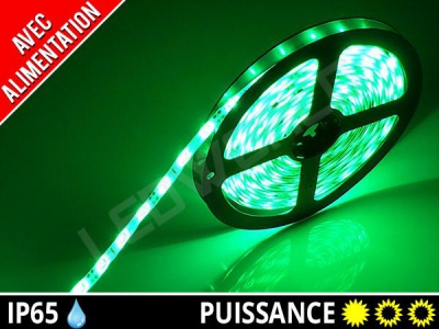 Pack ruban LED 3528 + alimentation - Vert
