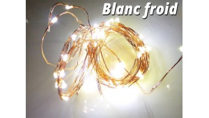 Guirlande LED en cuivre Blanc Froid 5 mètres 50 lucioles avec alimentation