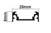 Profile aluminium pour ruban led-Saillie-Couleur Alu-208