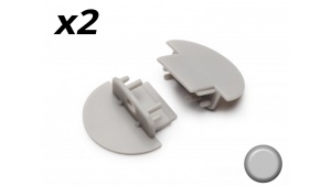 Bouchon Embout de terminaison pour profilé aluminium encastrable 247 - Gris