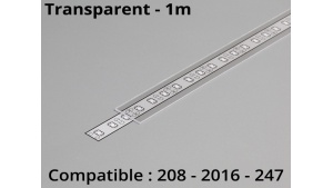 Diffuseur pour profilé aluminium 208-247-2016 - Transparent - 1m