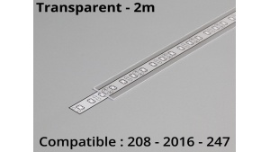 Diffuseur pour profilé aluminium 208-247-2016 - Transparent - 2m