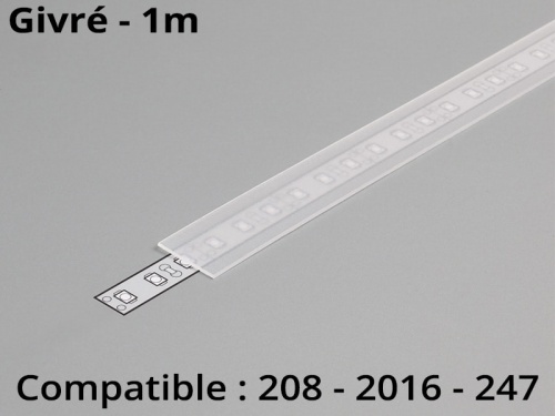 Diffuseur pour profilé aluminium 208-247-2016 - Givré - 1m