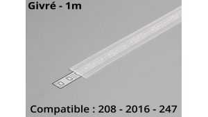 Diffuseur pour profilé aluminium 208-247-2016 - Givré - 1m