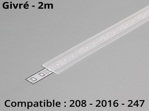 Diffuseur pour profilé aluminium 208-247-2016 - givré 2m