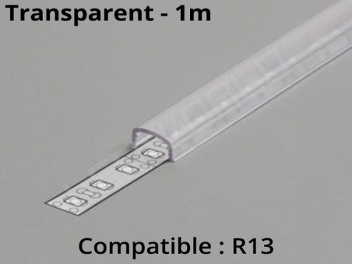 Diffuseur pour profilé aluminium R13 transparent - 1m