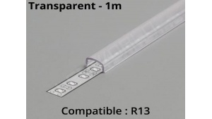 Diffuseur pour profilé aluminium R13 - Transparent - 1m