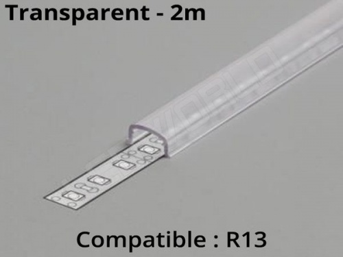 Diffuseur pour profilé aluminium R13 transparent - 2m