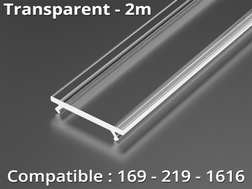 Diffuseur pour profilé aluminium 169-219-1616 - Transparent - 2m