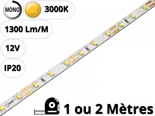 Ruban Bande led pour profilé aluminium-Blanc chaud 3000K-12V