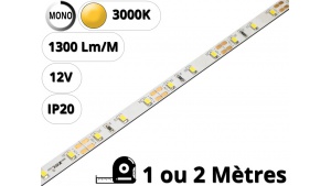 Ruban Bande led pour profilé aluminium-Blanc chaud 3000K-12V