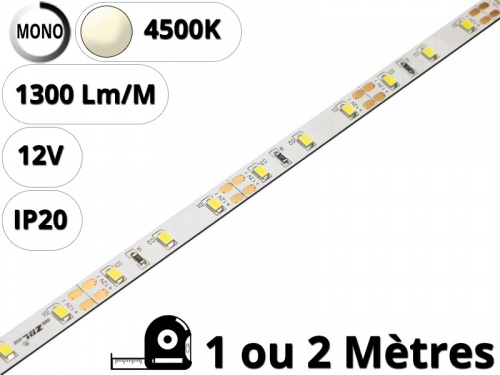 Ruban Bande led pour profilé aluminium-Blanc naturel 4500K-12V