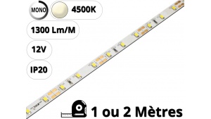 Ruban Bande led pour profilé aluminium-Blanc naturel 4500K-12V