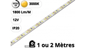 Ruban Bande led haute puissance pour profilé aluminium-Blanc chaud 3000K-12V