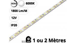 Ruban Bande led haute puissance pour profilé aluminium-Blanc pur 6000K - 12V