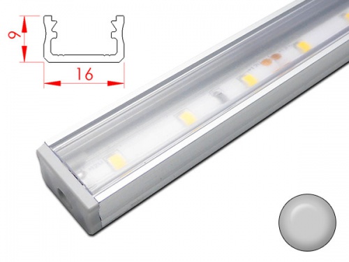 Réglette LED plan de travail cuisine - plate 208 - Aluminium