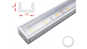 Réglette LED plate - 16x9mm - Couleur Blanche + Alimentation 12V