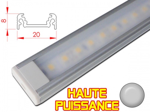 Réglette alu de 1m pour installation en angle et ruban LED