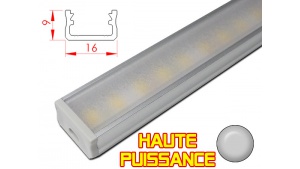 Réglette LED plate Haute Puissance - 16x9mm - Couleur Alu + Alimentation 12V