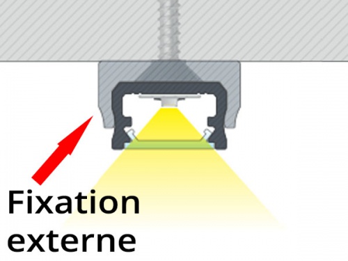 Réglette LED plate Haute Puissance- 20x8mm - Couleur Alu + Alimentation 12V