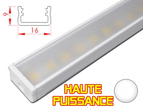Réglette profilé LED Haute puissance pour plan de travail cuisine - plate 169 - Aluminium