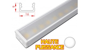 Réglette LED plate Haute Puissance - 16x9mm - Couleur Blanche + Alimentation 12V