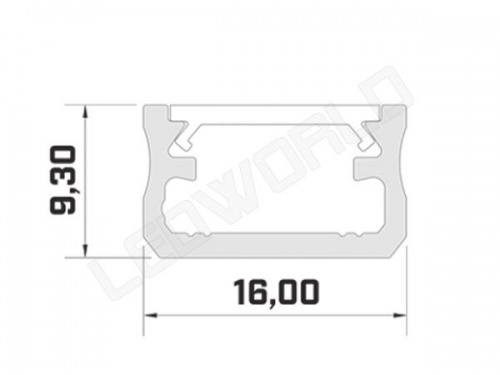 Réglette LED Plate Profilé aluminium-16x9mm-Couleur Noire