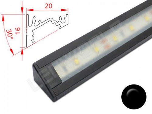 Réglette profilé LED plan de travail cuisine - inclinée 2016 - Aluminium