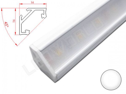 Réglette LED plan de travail cuisine - angulaire 1616 - Aluminium