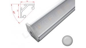 Réglette LED Inclinée 45° - 16x16mm - Aluminium + Alimentation 12V