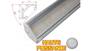 Réglette LED Inclinée 45° Haute Puissance - 16x16mm - Aluminium + Alimentation 12V