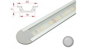 Réglette LED Encastrable - 24x7mm - Aluminium + Alimentation 12V