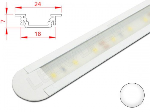 Réglette LED Encastrable - 24x7mm - Aluminium + Alimentation 12V