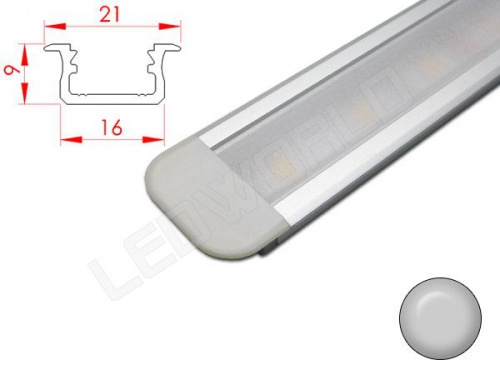 Réglette LED Encastrable - 21x9mm - Aluminium + Alimentation 12V