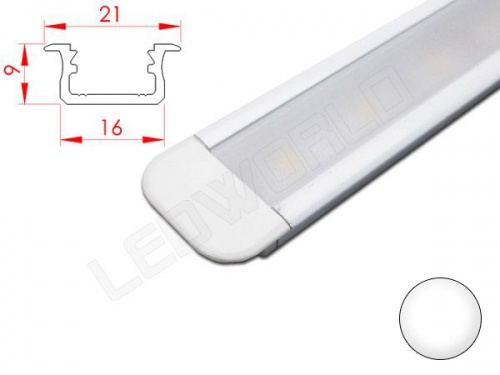 Réglette LED Encastrable - 21x9mm - Aluminium + Alimentation 12V