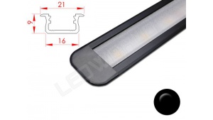 Réglette LED Encastrable - 21x9mm - Noir + Alimentation 12V