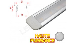 Réglette LED Encastrable Haute Puissance - 21x9mm - Aluminium + Alimentation 12V