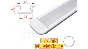 Réglette LED Encastrable Haute Puissance - 21x9mm - Blanche + Alimentation 12V