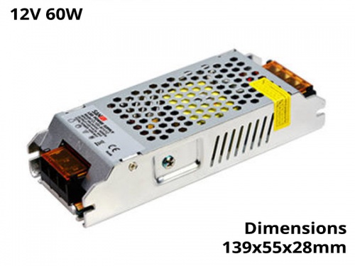 Alimentation Transformateur Convertisseur Ruban Led 60 Watts 12V