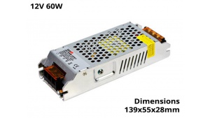 Alimentation Transformateur à découpage pour LED 60 Watts 12V IP20