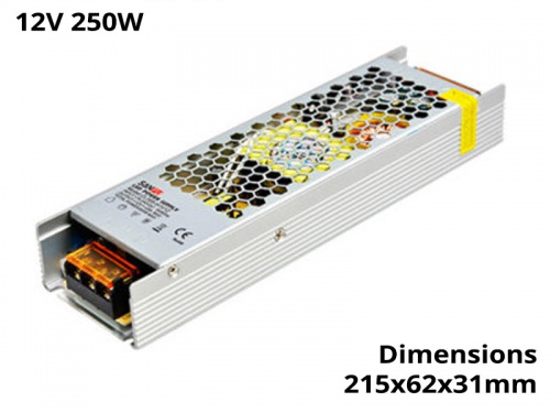 Alimentation Transformateur Convertisseur Ruban Led 250 Watts 12V