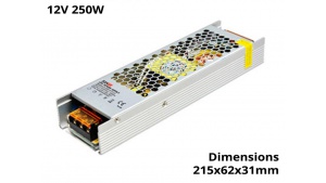 Alimentation Transformateur à découpage pour LED 250 Watts 12V IP20